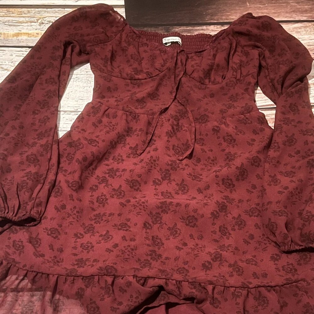 HOLLISTER  DRESS - DARK RED